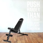 Muursticker Push Harder Than Yesterday If You Want A Different Tomorrow -  Wit -  36 x 80 cm  -  engelse teksten  sport  alle - Muursticker4Sale