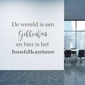 Muursticker Gekkenhuis - Donkergrijs - 60 x 45 cm - woonkamer nederlandse teksten bedrijven