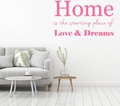 Muursticker Home, Love, Dreams -  Roze -  120 x 70 cm  -  woonkamer  slaapkamer  alle - Muursticker4Sale