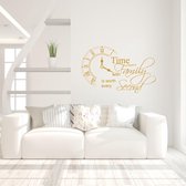 Muursticker Time Spent With Family Is Worth Every Second - Goud - 80 x 50 cm - alle muurstickers woonkamer