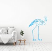 Muursticker Flamingo - Lichtblauw - 56 x 80 cm - woonkamer baby en kinderkamer dieren