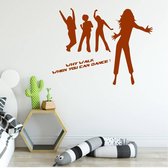 Muursticker Why Walk When You Can Dance -  Bruin -  140 x 110 cm  -  slaapkamer  alle  engelse teksten  baby en kinderkamer  woonkamer  bedrijven - Muursticker4Sale