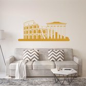 Muursticker Italië Rome -  Goud -  120 x 48 cm  -  alle muurstickers  slaapkamer  woonkamer  steden - Muursticker4Sale