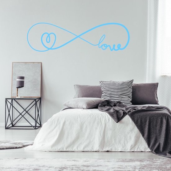 Muursticker Infinity Love Met Hartje - Lichtbruin - 160 x 45 cm - alle muurstickers slaapkamer