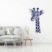 Muursticker Giraffe -  Donkerblauw -  69 x 120 cm  -  alle muurstickers  baby en kinderkamer  woonkamer  dieren - Muursticker4Sale