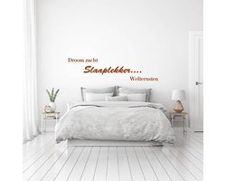 Muursticker Droom zacht slaaplekker welterusten - Bruin - 80 x 20 cm slaapkamer