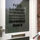 Deursticker - Raamsticker Ik Wil Niets Kopen - Zwart - 41 x 56 cm - raam en deur stickers - voordeur stickers  raam en deur stickers