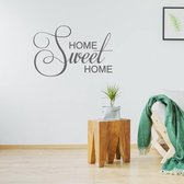 Muursticker Home Sweet Home - Donkergrijs - 60 x 40 cm - woonkamer engelse teksten