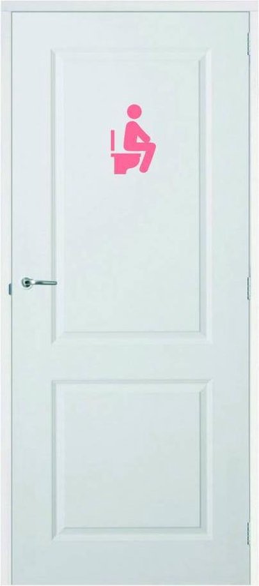 Deursticker Man Op Wc - Roze - 6 x 10 cm - toilet overige stickers - toilet alle