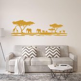 Muursticker Afrika Dieren -  Goud -  160 x 45 cm  -  woonkamer  slaapkamer  alle  dieren - Muursticker4Sale