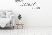 Muursticker Home Sweet Home - Donkergrijs - 120 x 46 cm - woonkamer engelse teksten