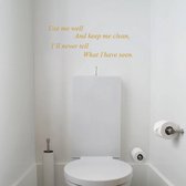 Use Me Well Toilet -  Goud -  40 x 15 cm  -  toilet  alle  engelse teksten - Muursticker4Sale