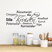 Muursticker Kruiden - Geel - 80 x 31 cm - keuken nederlandse teksten