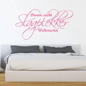 Muursticker Slaaplekker Droom Zacht Welterusten - Roze - 160 x 83 cm - slaapkamer alle