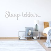 Muursticker Slaap Lekker - Zilver - 120 x 30 cm - baby en kinderkamer - teksten en gedichten slaapkamer baby en kinderkamer alle