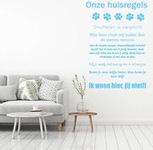 Muursticker Onze Huisregels (hond) -  Lichtblauw -  100 x 122 cm  -  nederlandse teksten  woonkamer raam en deurstickers - honden  alle - Muursticker4Sale