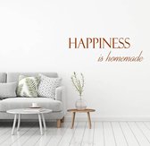 Muursticker Happiness Is Homemade -  Bruin -  120 x 36 cm  -  slaapkamer  engelse teksten  woonkamer  alle - Muursticker4Sale