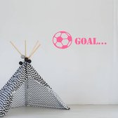 Muursticker Goal Met Bal -  Roze -  80 x 27 cm  -  baby en kinderkamer  alle - Muursticker4Sale