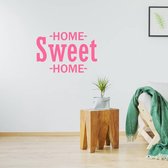 Muursticker Home Sweet Home - Roze - 60 x 41 cm - woonkamer engelse teksten