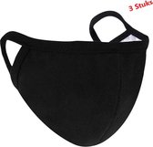 Mondmasker – Gezichtsmasker – 3 Stuks - Zwart