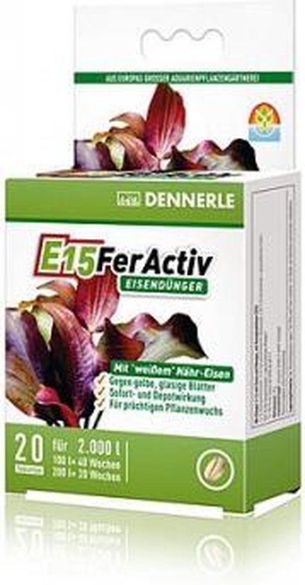 Dennerle E15 FerActiv - Ijzer mest voor Aquarium Planten - 20 tabletten |  bol.com