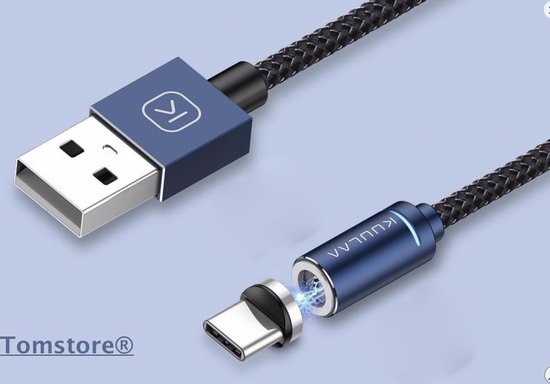 Elektrisch Klem rust Tomstore® 2 meter USB-C android opladen- data & magnetische opladen -  snelladen... | bol.com