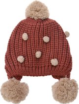 Melady Muts Kind Rood Synthetisch Kindermuts Hoofddeksel