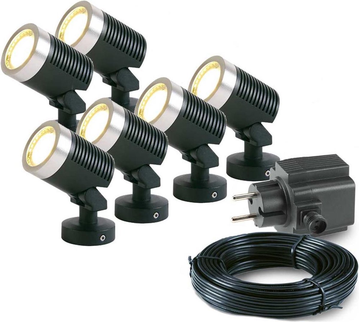 6x LED grond spot - 12V - 5 watt - complete set