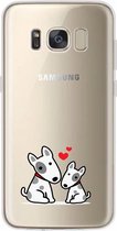 Samsung Galaxy S8 Plus transparant siliconen honden hoesje - Twee hondjes