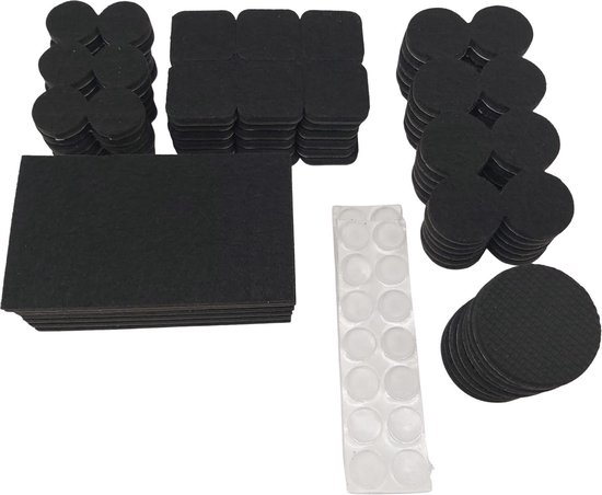 Zwarte Zelfklevende vloerbeschermer set - Anti-kras Vilt - Anti slip  meubels -... | bol.com