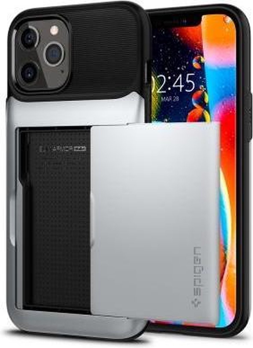 Spigen iPhone 6.7in Slim Armor Wallet Satin Silver