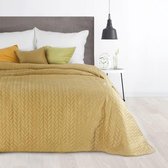 Luxe bed_deken_Brulo_Polyester_sprei_170x210 cm_Gewicht-150+100+65 GSM__mosterd