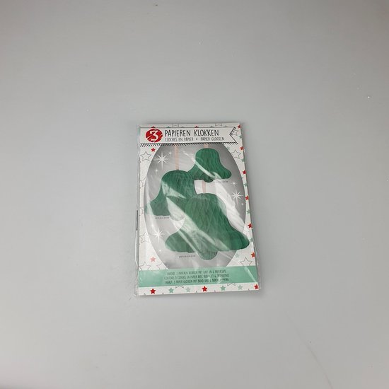 Papieren kerstklokken - Groen - 3 maten - Merkloos