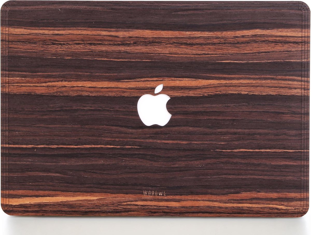 Woodwe - Laptopcover - MacBook Case - Apple PRO 13 inch - Hardcase - Ebbenhout