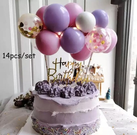 Décoration gâteau Joyeux anniversaire et ballon