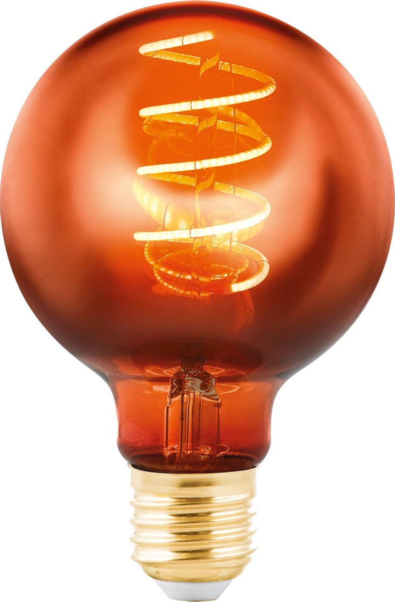 EGLO LED E27 lamp dimbaar, vintage gloeilamp koper, spiraal LED Globe 4w |  bol.com
