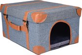 KATTEN MAND/KOFFER BLUE/WHITE DENIM 45X34X24CM