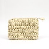 ANNA NERA Fairtrade Etui - Make up tasje - Toilettasje - Gehaakt - Crochet Pouch Offwhite 10x15cm
