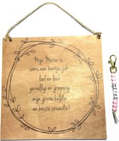 Sleutelhanger en tekstbord Mijn METER is....? | liefste meter | roze |meter vragen | meter worden | liefste meter