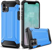 iPhone 12 PRO MAX anti shock back cover - heavy duty hoesje - hybrid military grade armor case- rugged anti schok hoes - BLAUW - EPICMOBILE