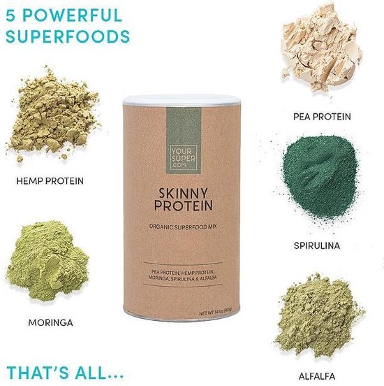 Your Super - SKINNY Organic Proteïne Mix - Plantaardig eiwitpoeder - Helpt met Afvallen - Your Super