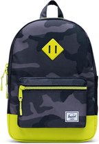 Herschel Heritage Youth - Night Camo/Lime Punch | Rugzak - 16L Opbergruimte - Schoolrugzak - voor Jongens en Meisjes  - Camoufla