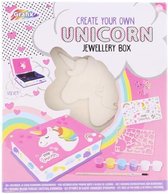 Grafix - versier je eigen sieradendoos - Houten sieraden kistje - Unicorn