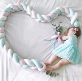 Baby bed bumper roze/wit/blauw