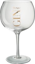 Gin glas goudkleurig opschrift , set van 2 glazen .Gin tonic .  Jolipa/ J-Line