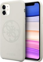 Guess Silicone 4G Circle Hard Case voor Apple iPhone 11 (6.1'') - Wit