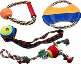 Honden Speelgoedset - 6 Speeltjes - Multikleur - Speelgoed voor dieren