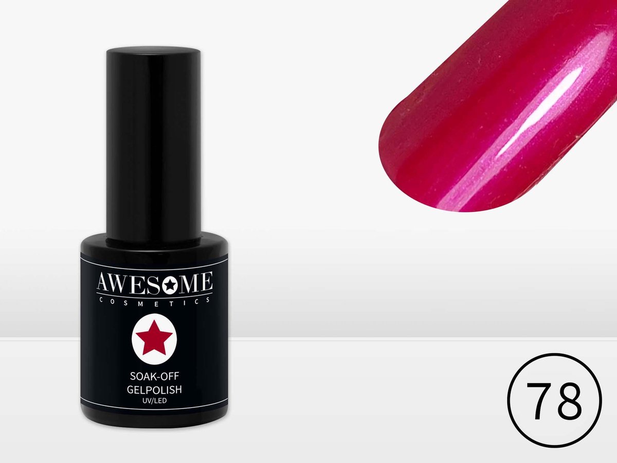 Goedkoopste Awesome Gellak 78 Zuurstok roze (Metalic Glans) Gelpolish - Gellak - Gel nagellak - UV & LED
