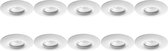 Spot Armatuur 10 Pack - Pragmi Luno Pro - GU10 Fitting - Waterdicht IP65 - Inbouw Rond - Mat Wit - Aluminium - Ø82mm - BES LED