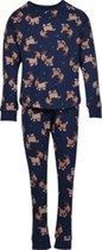 Pyjama Woody fille / femme - bleu foncé avec imprimé chèvre all-over -  chèvre -... | bol.com